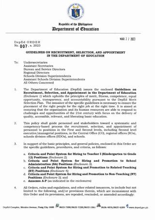 deped order 007 s 2023|Omnibus Clarification and Guidance On Deped Order No. 007, S..